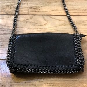 Borse in Pelle black leather chain bag